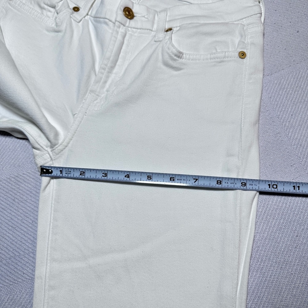 7 For All Mankind Kimmie Bootcut Jeans Womens 28 Stretch White Denim 5 Pocket - Picture 15 of 16